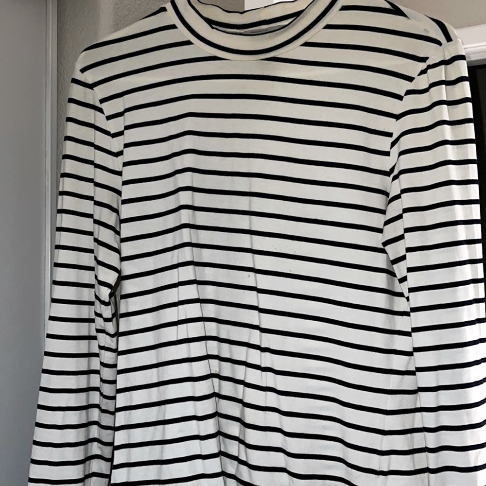 H&M mock neck striped long sleeve